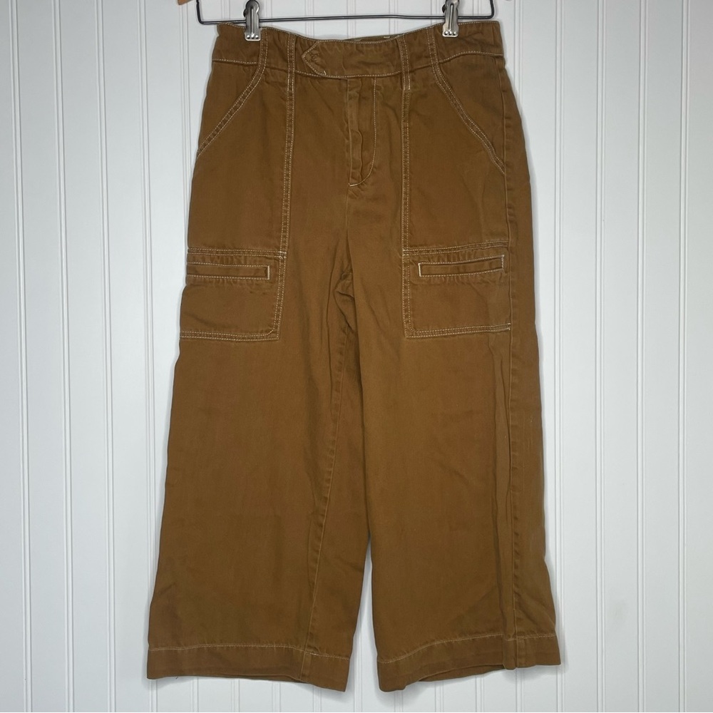 By Anthropologie Porter Wide Leg Cropped Pants - Picture 2 of 8